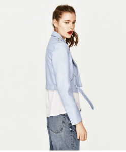 zara blue biker jacket