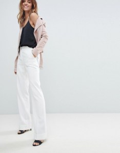 morgan white wide leg trousers