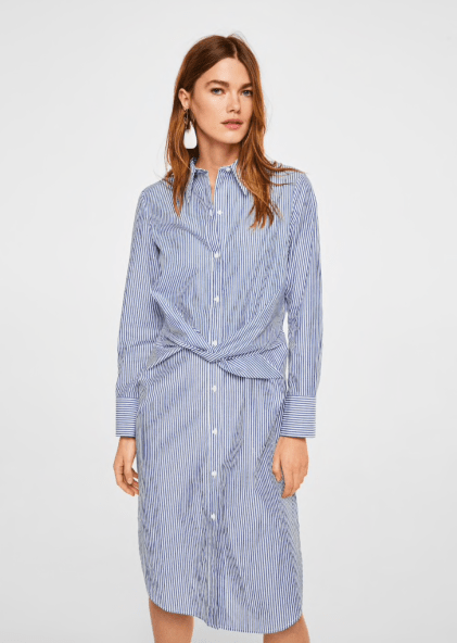 mango knot striped dress