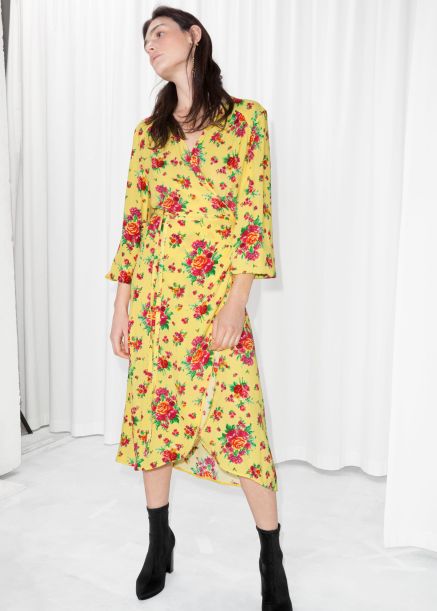 other stories ruffled wrap dress