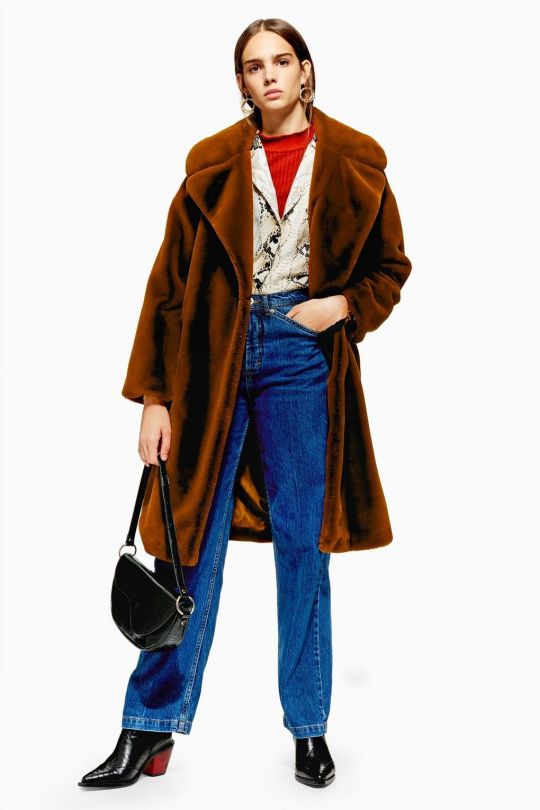 topshop belted faux fur