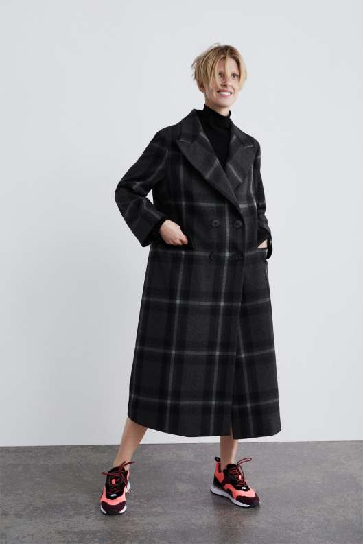 zara checked coat