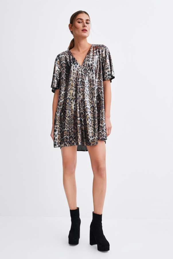 zara animal sequin dress