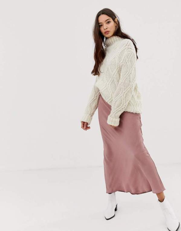 free people satin skirt