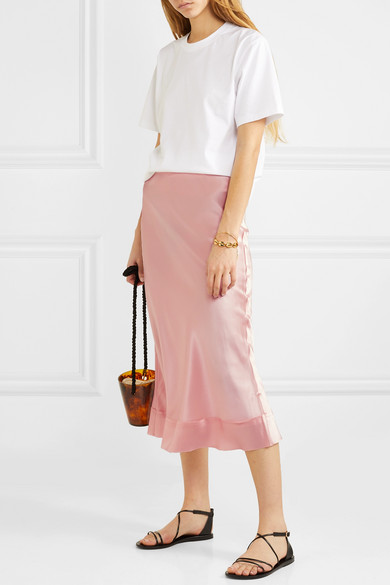 lee mathews silk satin skirt