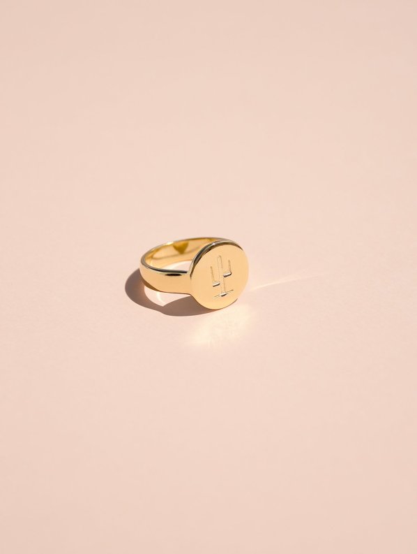 Cactus signet ring