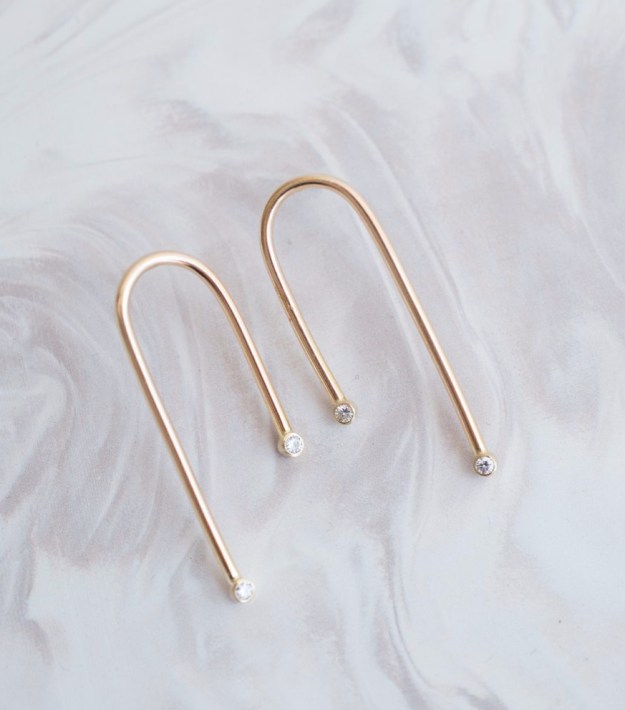 moissanite arc earrings
